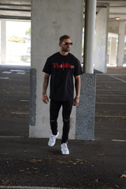 Black/Red Oversized Tees
