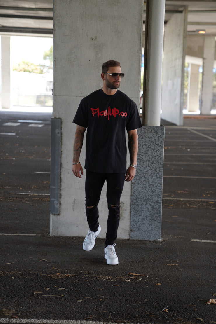 Black/Red Oversized Tees