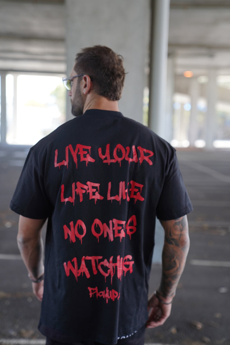 Black/Red Oversized Tees