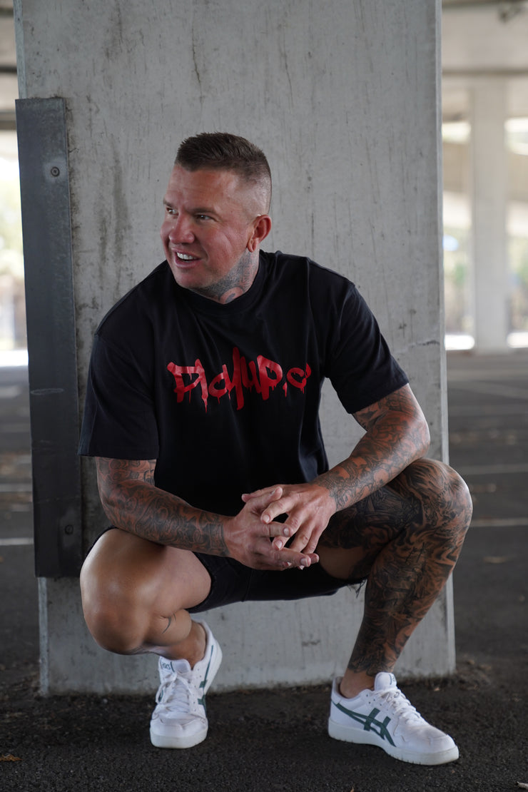 Black/Red Oversized Tees